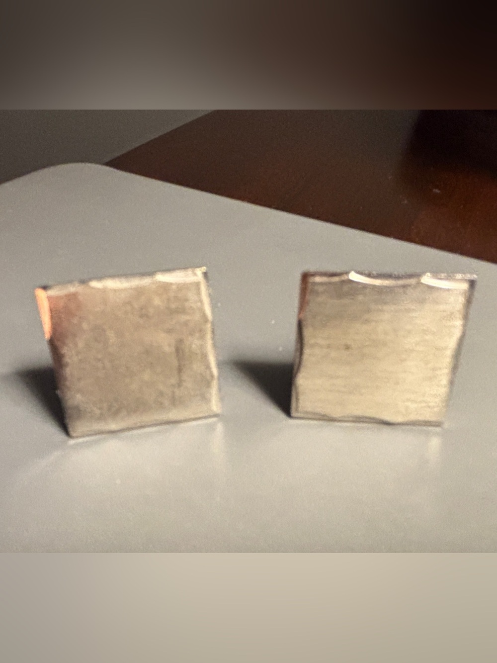 Men’s silver square cufflinks